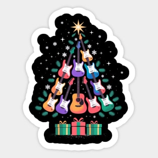 GUITAR CHRISTMAS Tree Sticker